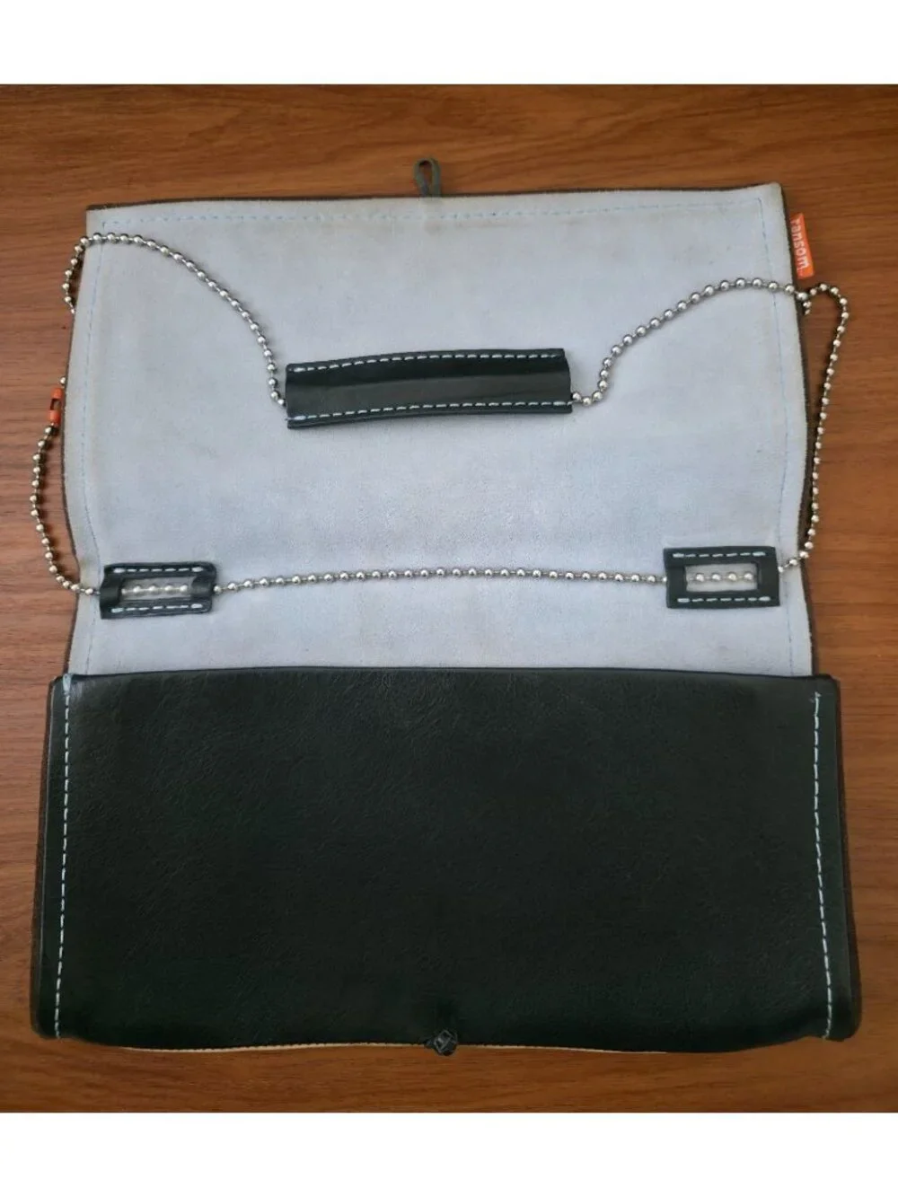 Ransom + Scout Leather Graphic Print Clutch w/ Ball Chain Strap & Dust Bag - Picture 6 of 9